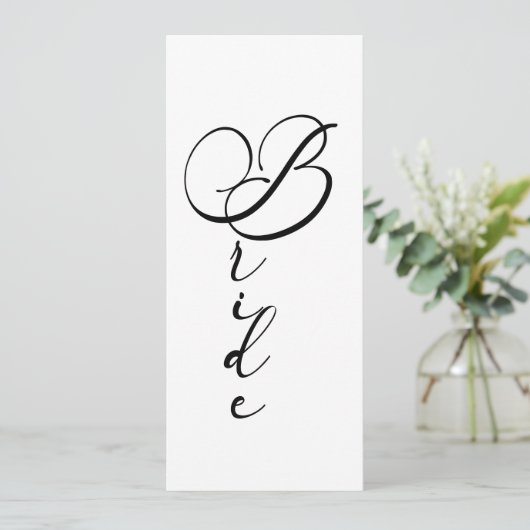 Zwart Modern Eenvoudig Script Gereserveerde Zitpla Menu (Staand voorkant)