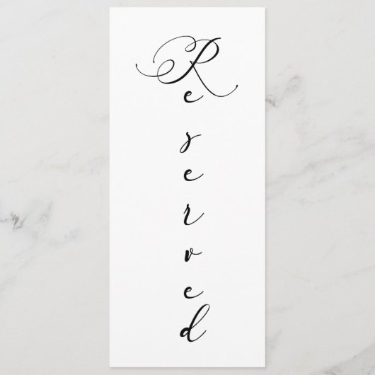 Zwart Modern Eenvoudig Script Gereserveerde Zitpla Menu (Achterkant)