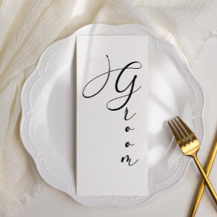 Zwart Modern Eenvoudig Script Gereserveerde Zitpla Menu