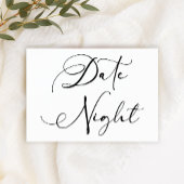 Zwart Modern Eenvoudig Script Koppel Date Night Notitiekaartje
