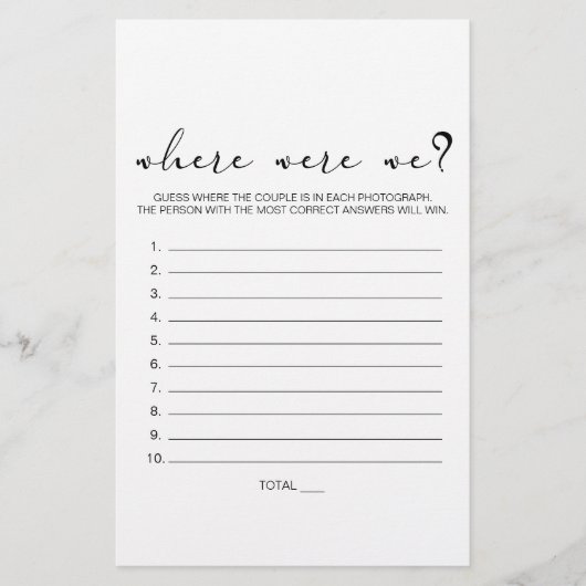 Zwart Modern eenvoudig script spel waar we waren Flyer (Voorkant)