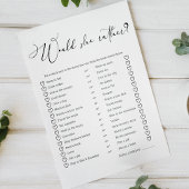 Zwart Modern Eenvoudig Script spel zou ze liever