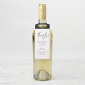 Zwart Modern Eenvoudig Script Trouw Dank Je Flessenhanger (Op fles)