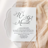 Zwart Modern Eenvoudig Script Trouwen Net Getrouwd Kaart