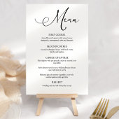 Zwart Modern Eenvoudig Script Trouwmenu Menu