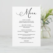 Zwart Modern Eenvoudig Script Trouwmenu Menu (Staand voorkant)