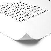 Zwart modern eenvoudig script trouwzaalstoelenkaar poster (Hoek)