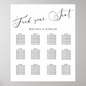 Zwart modern eenvoudig script trouwzaalstoelenkaar poster (Voorkant)