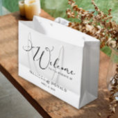 Zwart Modern Eenvoudig Script Welkom Bruiloft Groot Cadeauzakje