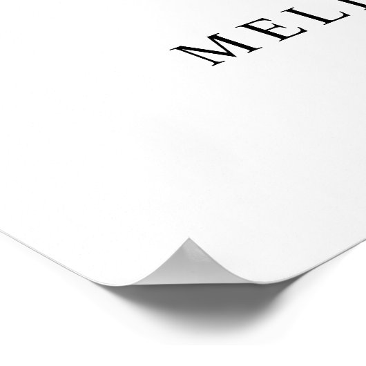 Zwart Modern Eenvoudig Script Welkom Bruiloft Poster (Hoek)