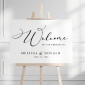 Zwart Modern Eenvoudig Script Welkom Bruiloft Poster