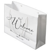Zwart Modern Eenvoudig Script Welkom Trouwen Groot Cadeauzakje (Voorkant Gekanteld)