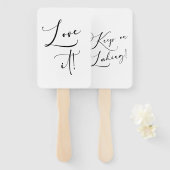 Zwart Modern eenvoudig script zeg ja tegen de jurk Handwaaier (Voorkant en achterkant)