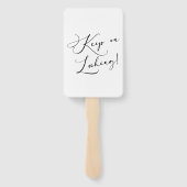 Zwart Modern eenvoudig script zeg ja tegen de jurk Handwaaier (Achterkant)