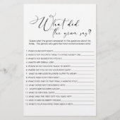 Zwart Modern Eenvoudig Spel Zou de bruidegom zegge Flyer (Voorkant)