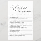 Zwart Modern Eenvoudig Spel Zou de bruidegom zegge Flyer (Voorkant)