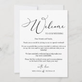 Zwart Modern Eenvoudig Welkomstbrief & Routebeschr Notitiekaartje (Voorkant)