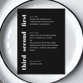 Zwart modern eenvoudige typografie minimalistische menu