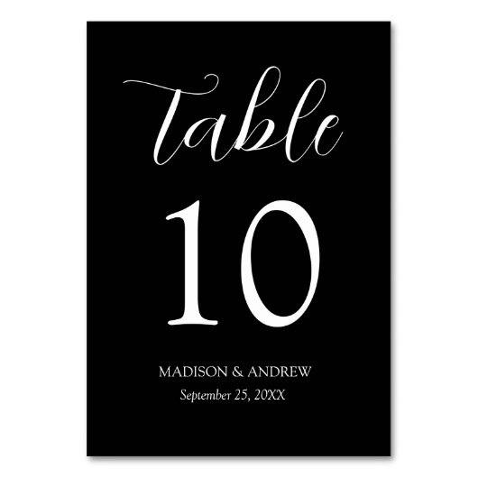 Zwart Modern Elegance Bruiloft Kaart (Voorkant)