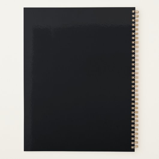 Zwart Modern Elegant 8 Photo Collage Sjabloon Naam Planner (Achterkant)