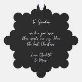 Zwart modern elegant grootmoeder Kerstmis familie Ornament Kaart (Achterkant)