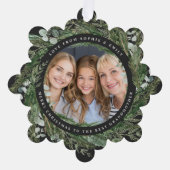 Zwart modern elegant grootmoeder Kerstmis familie Ornament Kaart (Voorkant)