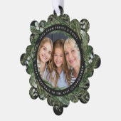 Zwart modern elegant grootmoeder Kerstmis familie Ornament Kaart (Links)