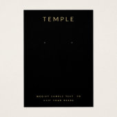 Zwart Modern Elegant Oorbel Display Kaart (Voorkant)