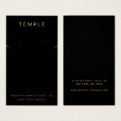 Zwart Modern Elegant Oorbel Ketting Display Visitekaartje (Voorkant /achterkant)