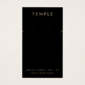 Zwart Modern Elegant Oorbel Ketting Display Visitekaartje (Voorkant)