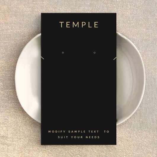 Zwart Modern Elegant Oorbel Ketting Display Visitekaartje