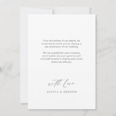 Zwart modern elegant script foto bruiloft bedankkaart (Achterkant)