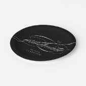 Zwart Modern Elegant Script Photo Graduation Party Papieren Bordje (Gekanteld)