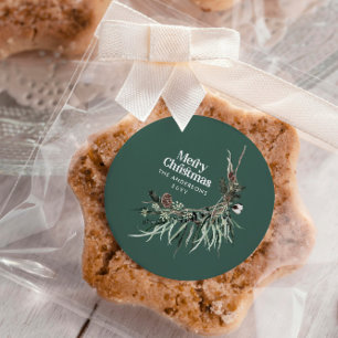 Zwart modern elegant waterverf botanisch groen keramisch ornament