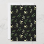 Zwart Modern Elegant Waterverf Botanische bruiloft Kaart (Achterkant)