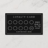 Zwart Modern Formeel Business Café Koffie Klantenkaartje (Achterkant)