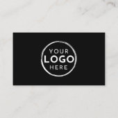 Zwart Modern Foto Logo Professioneel Visitekaartje (Achterkant)