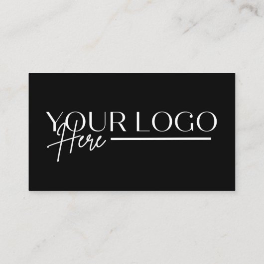 Zwart Modern Foto Logo Professioneel Visitekaartje (Achterkant)