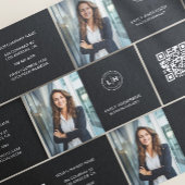 Zwart Modern Foto Logo QR Visitekaartje