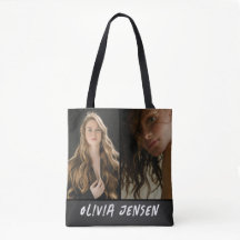 Zwart Modern fotonaam canvas tas