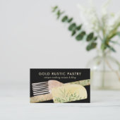 Zwart Modern Gebak Chef Cake Maker bakkerij Visitekaartje (Staand voorkant)