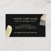 Zwart Modern Gebak Chef Cake Maker bakkerij Visitekaartje (Achterkant)