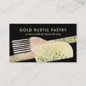 Zwart Modern Gebak Chef Cake Maker bakkerij Visitekaartje (Voorkant)