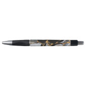 Zwart Modern Glitter Goud Marmer Pen (Voorkant)