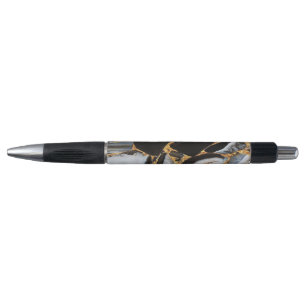Zwart Modern Glitter Goud Marmer Pen