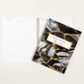 Zwart Modern Glitter Goud Marmer Planner (Display)