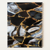 Zwart Modern Glitter Goud Marmer Planner (Achterkant)