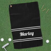 Zwart modern Golfer Sports Klassieke naam Monogram
