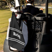 Zwart modern Golfer Sports Klassieke naam Monogram Golfhanddoek