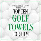 Zwart modern Golfer Sports Klassieke naam Monogram Golfhanddoek